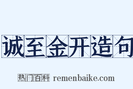 诚至金开造句是什么意思的图片
